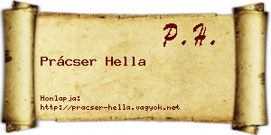 Prácser Hella névjegykártya